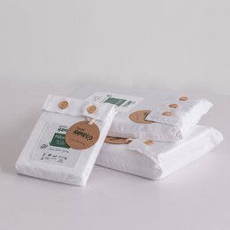 White Bamboo Bedding Set 1-person - 400TC Tanboocel - Coco White