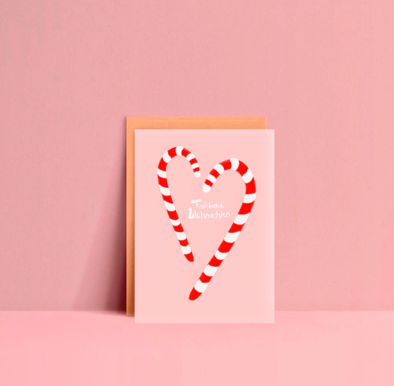 Zuckerstangen Weihnachten Postkarte