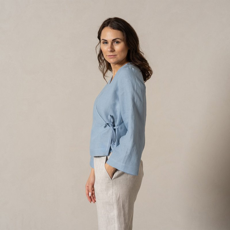 Top cruzado de lino Thea