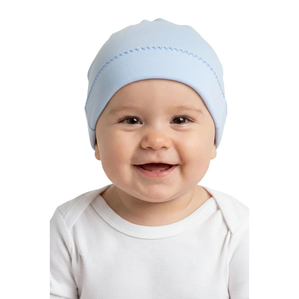 Cappello in cotone per bebè, punto ricamato