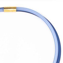 Caoutchouc ketting 2 lijns, montan/blauw