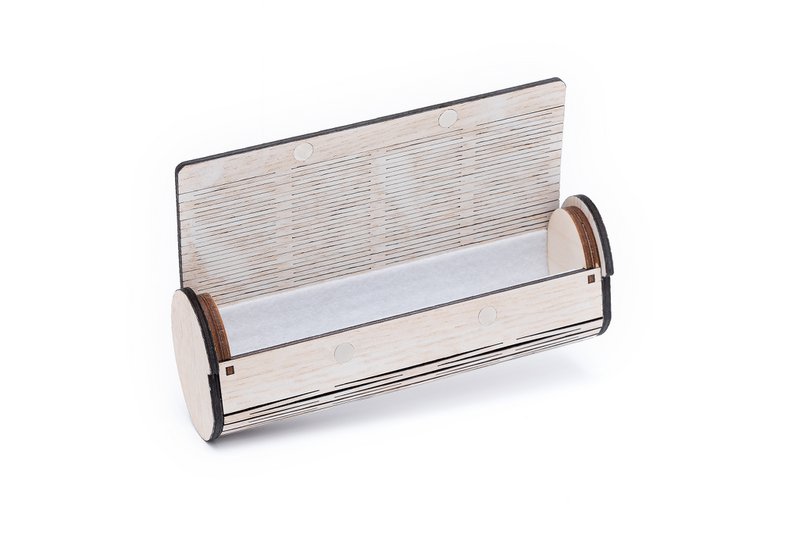 Krea-Wood Handcrafted Oak Reading Glasses Case, made by oak wood, vintage white colour