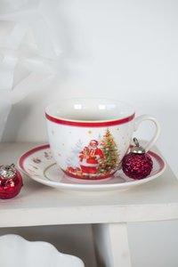 Porcelain cup with saucer Happy Santa 250 ml Isabelle Rose