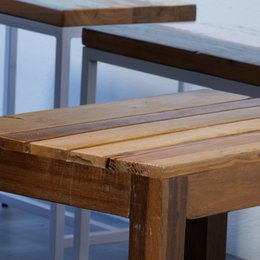 Stool found wood natural