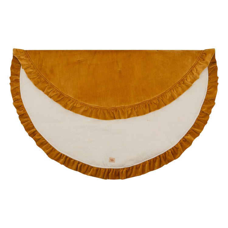Mata Soft Velvet z Falbanką „Musztarda”