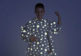 Vitapur - Hoodie deken + sokken kind - Sterren Neon