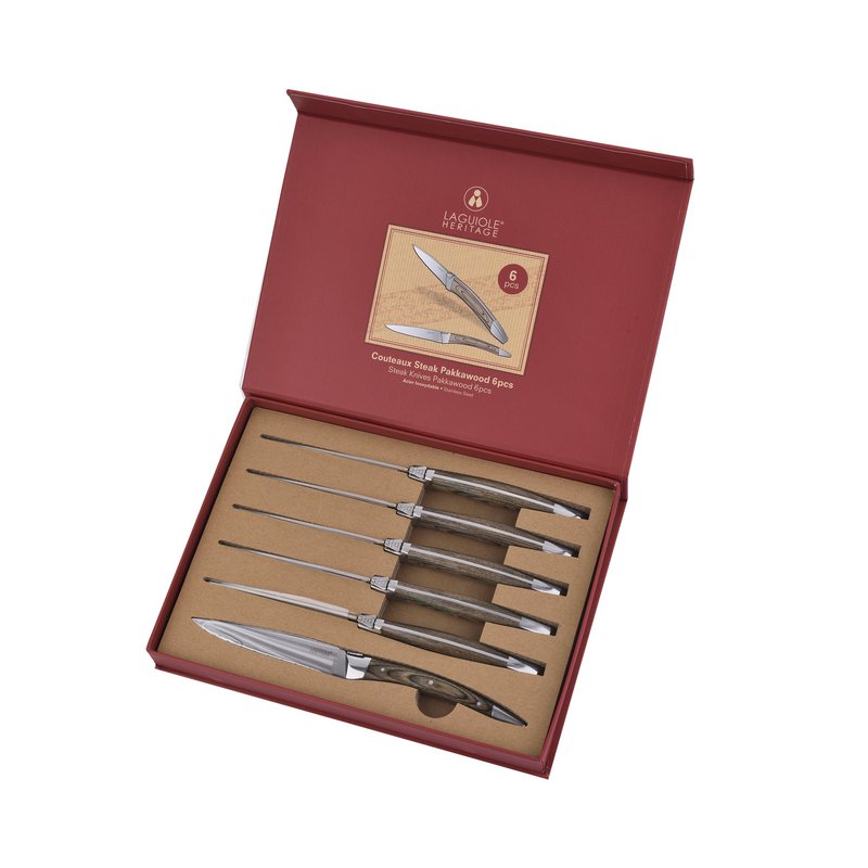 Couteaux à Steak Laguiole – Manche Pakkawood – 6 pièces