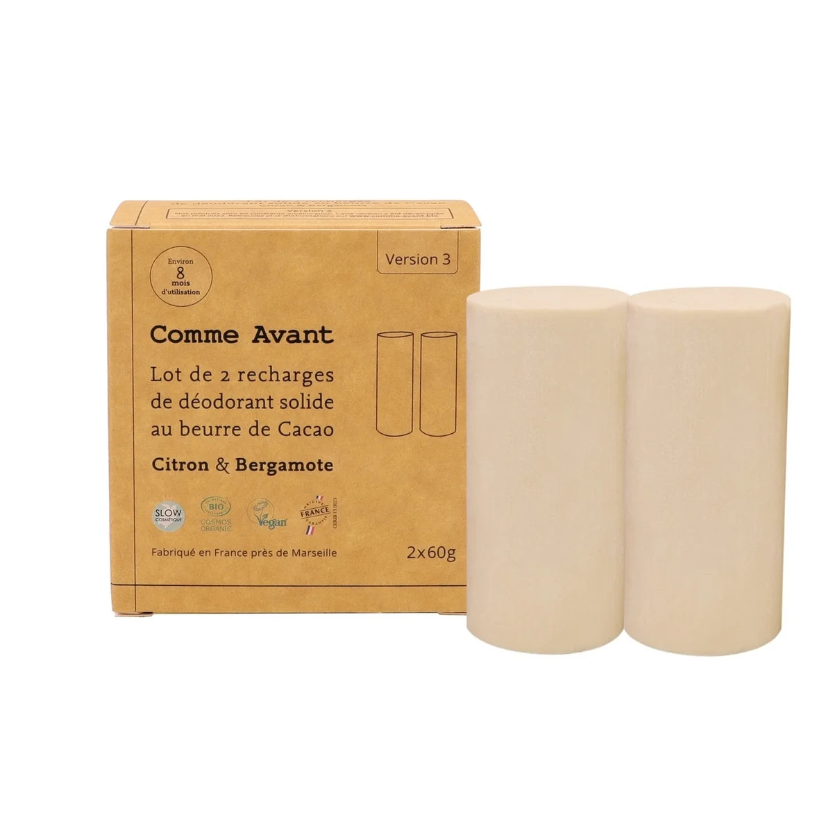 Solid deodorant with cocoa butter