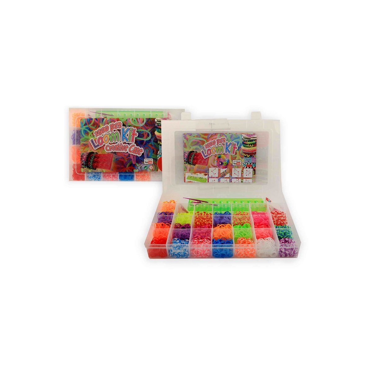 Loom-Band-Set 2500-teilig in Kunststoffbox