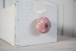 Pink møbelknop med stjerner 4 cm Isabelle Rose