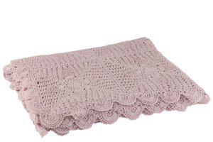 J-Line Tischdecke Mia Spitze Baumwolle Violett