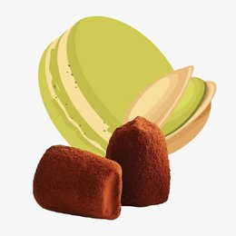 Truffes au chocolat de macaron de pistache - Bull