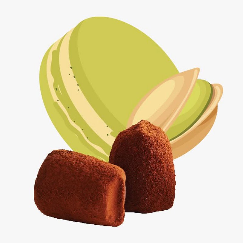 Truffes au chocolat de macaron de pistache - Bull