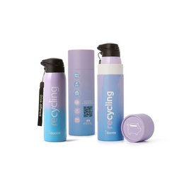 Flaske • Thermo RCL Blue & Lavendel - Bæredygtig drikkeflaske