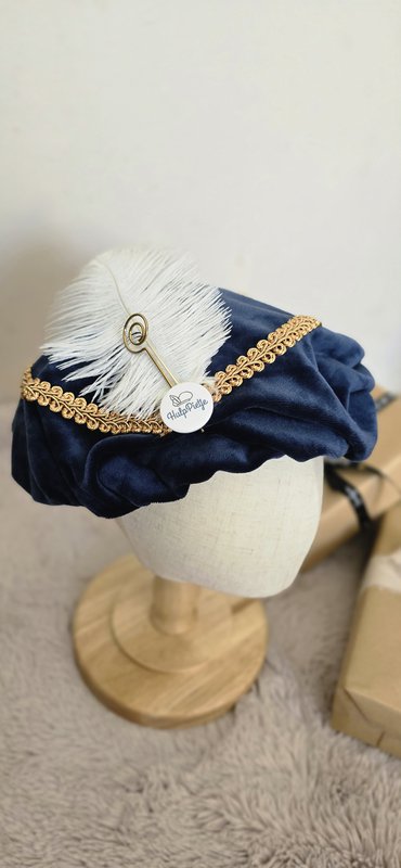 Cappello Pete di lusso | Velluto blu | Santo Bastone