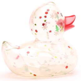 Rubber duck Xmas glitter - red beak - rubber duck