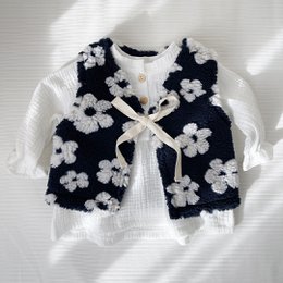 Waistcoat Teddy Flowers Navy