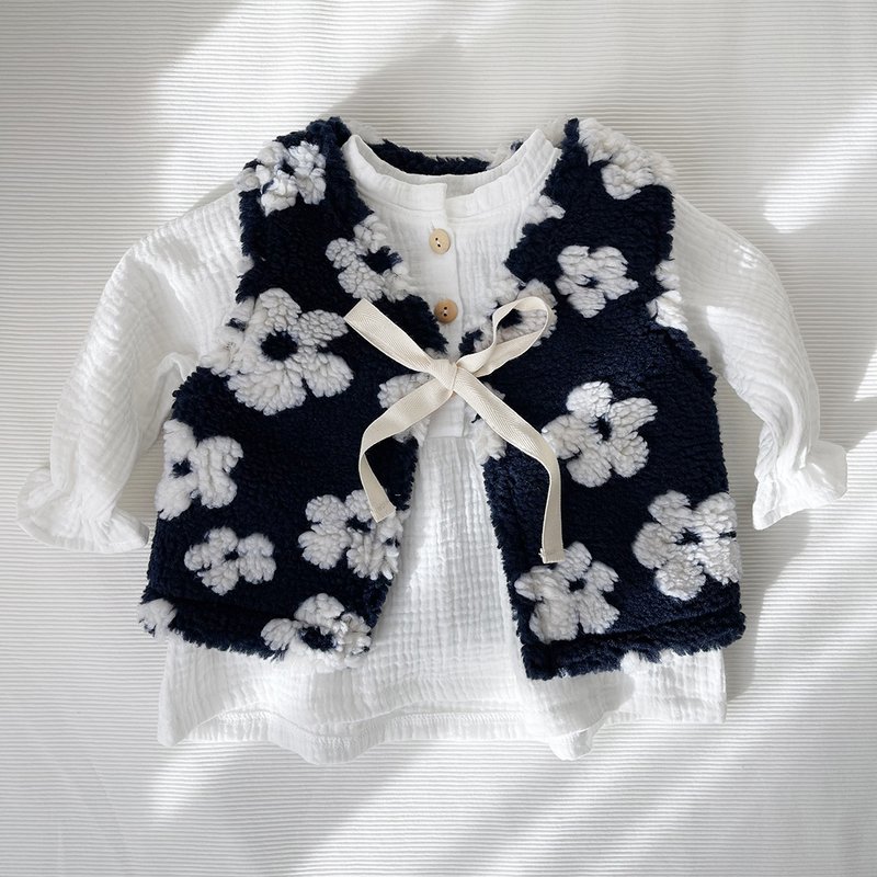 Waistcoat Teddy Flowers Navy