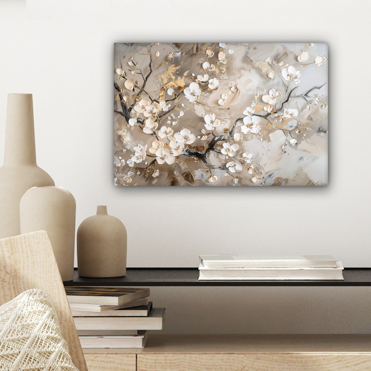 Leinwand Malerei - Wanddekoration - Grün - modern - Zusammenfassung - Gold
