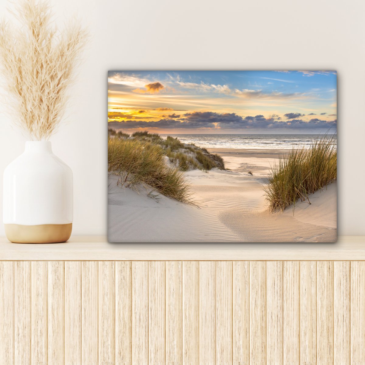 Pintura de lona - Decoración de la pared Beach - Dune - Grass - Sunset - Sala de decoración de la pared - Decoración del dormitorio - Accesorios de habitaciones - Pinturas sobre lienzo