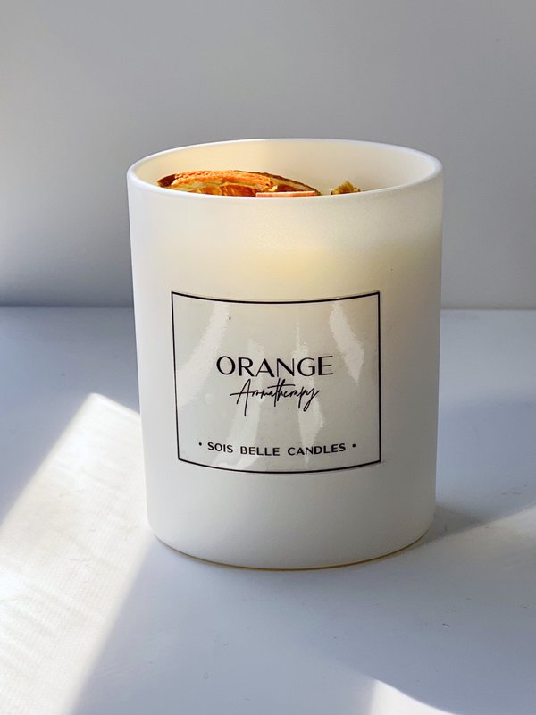 Orange aromatherapy candle