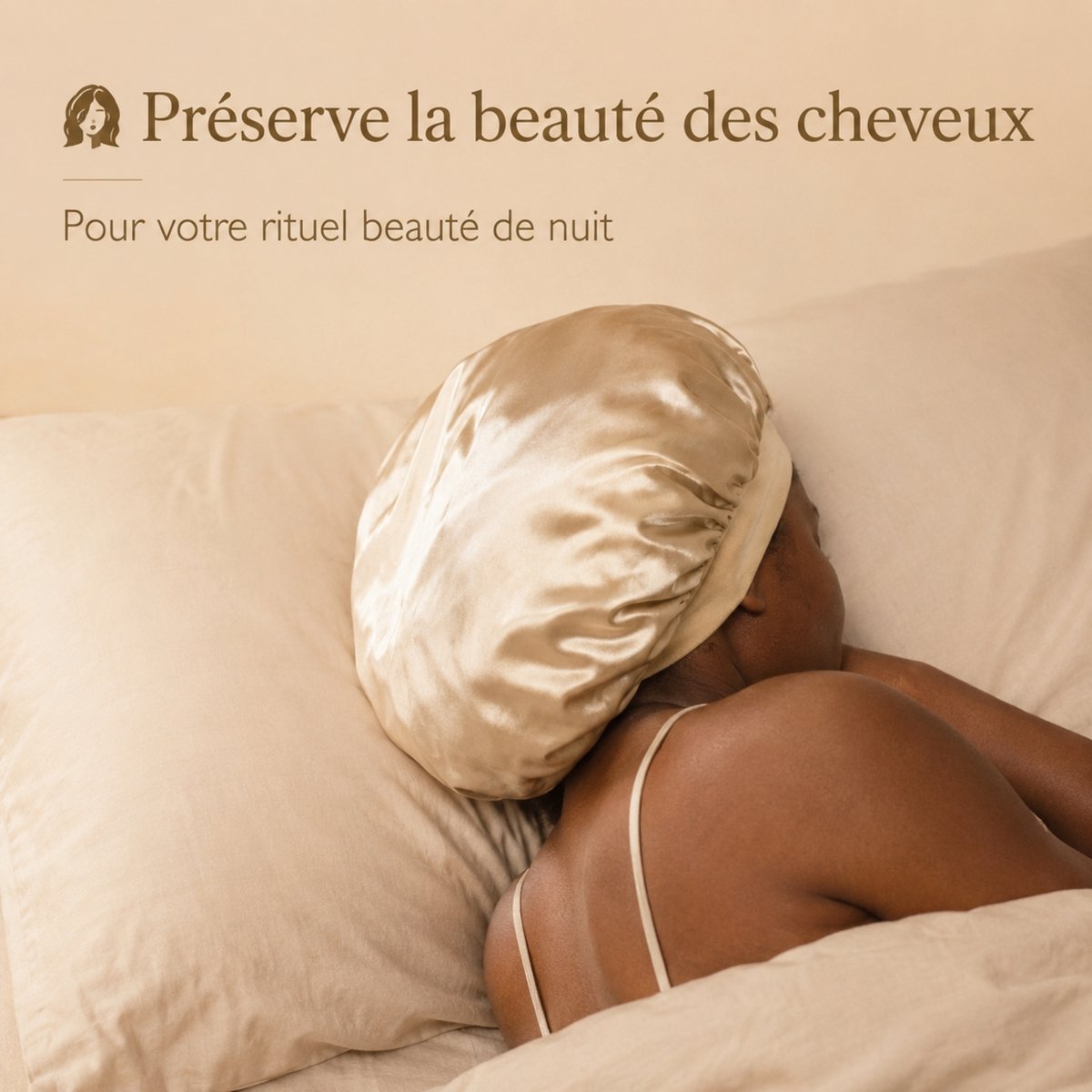 Sois Effect Satin Night Cap Champagne guld