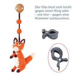 Crocheted play arch pendant fox FRED