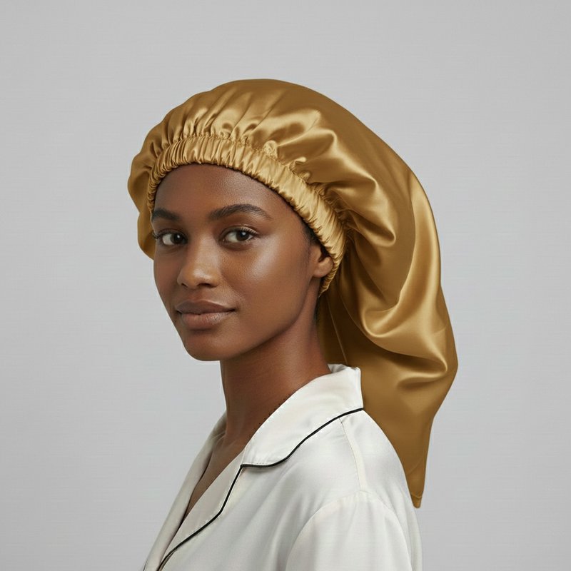 YOSMO 100 % Mulberry Silk Sleep Hårklud – Stor – Til langt, tykt og krøllet hår
