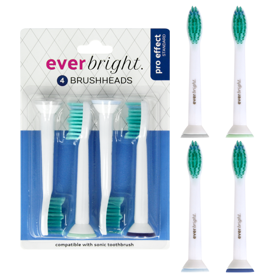Everbright Pro Effect Standardowe główki szczoteczki sonicznej — opakowanie 4 szt