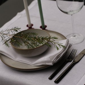 Linen napkin Atlas - white, 45x45cm