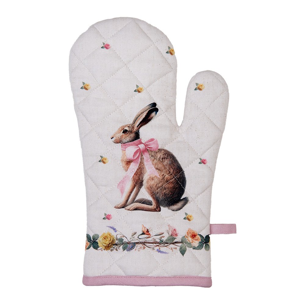 Ofenhandschuh 18x30 cm Beige Baumwolle