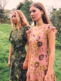 Love Spell Grøn kjole med blomsterprint