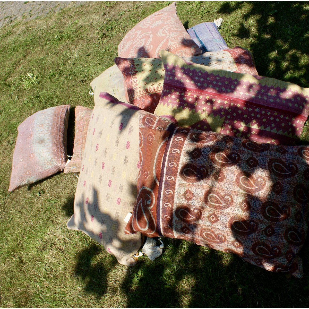 Cushion Cover Vintage Kantha 40x60 cm soft pink