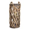 Laterne aus Holz, Glas Braun (B/H/T) 18x40x18cm
