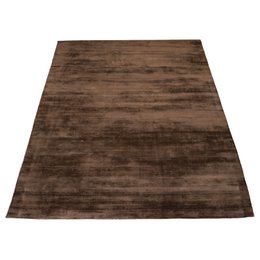 Brown distressed vintage area rug, 160x230cm, textured wool blend floor covering.