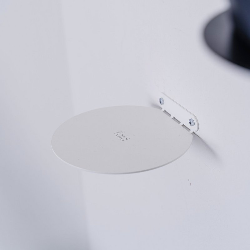 Mensola Befold rotonda, 16 cm, Bianco | Scaffali da parete/stanza in acciaio minimalisti, fluttuanti, invisibili per piante, ornamenti o libri