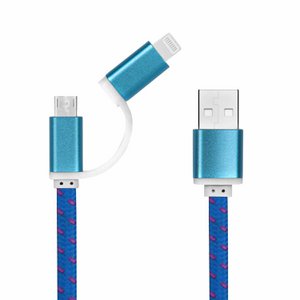 2in1 USB charging cable (20cm) - iPhone Lightning and Micro USB