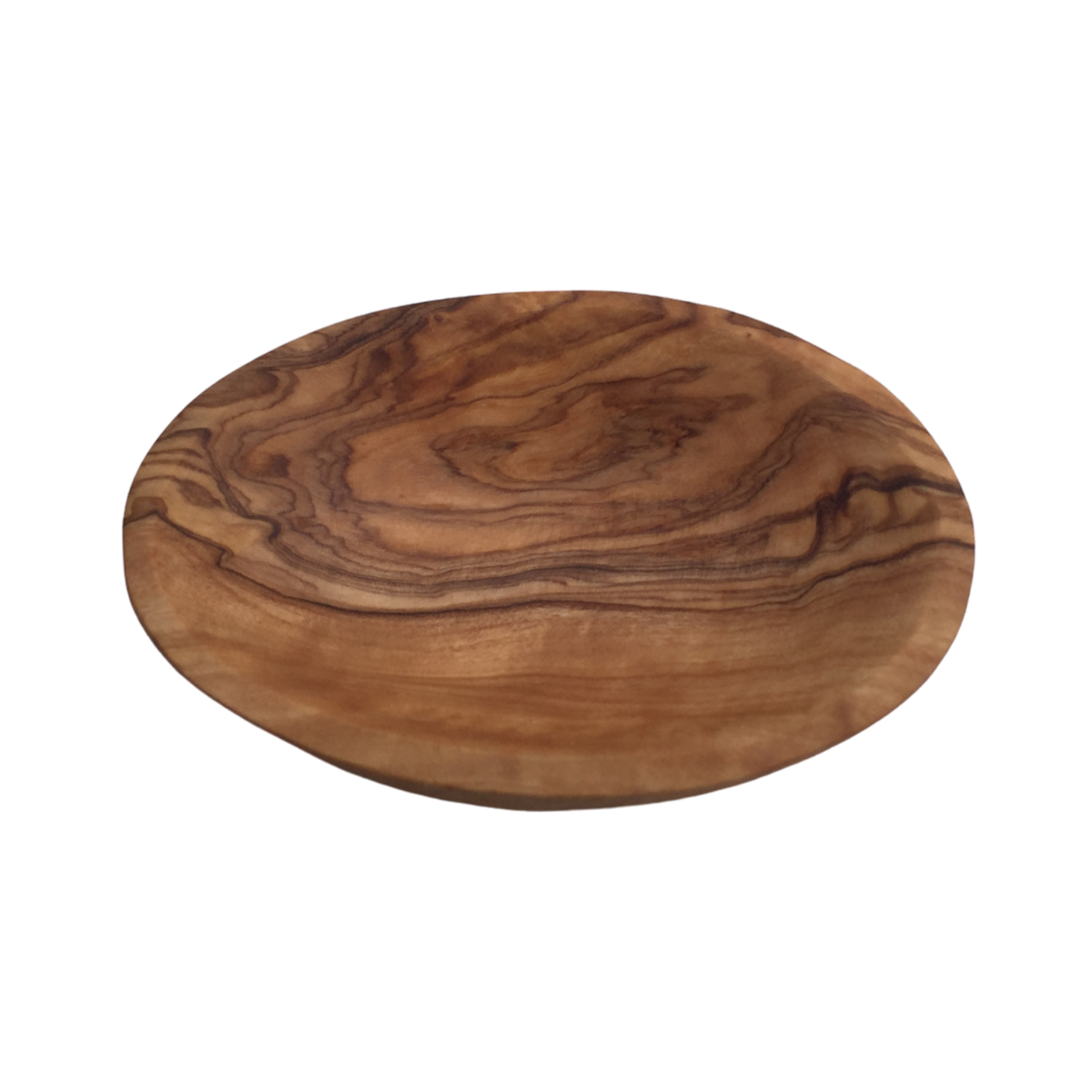 Mini cuenco ovalado hecho a mano con madera de olivo.