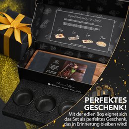 Serving board 'Luis' 2 Set made of FSC® Acacia wood with slate plates & Saucen
