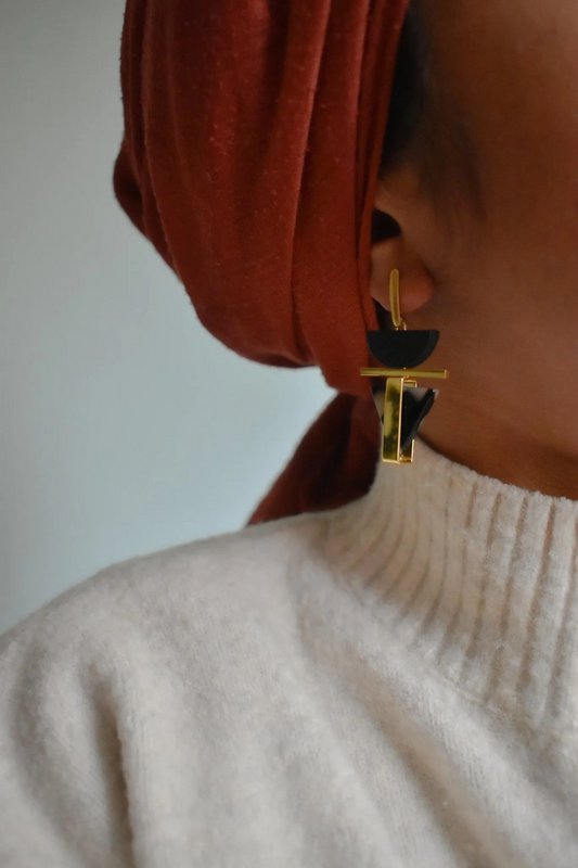 Pendientes Triángulo Negro