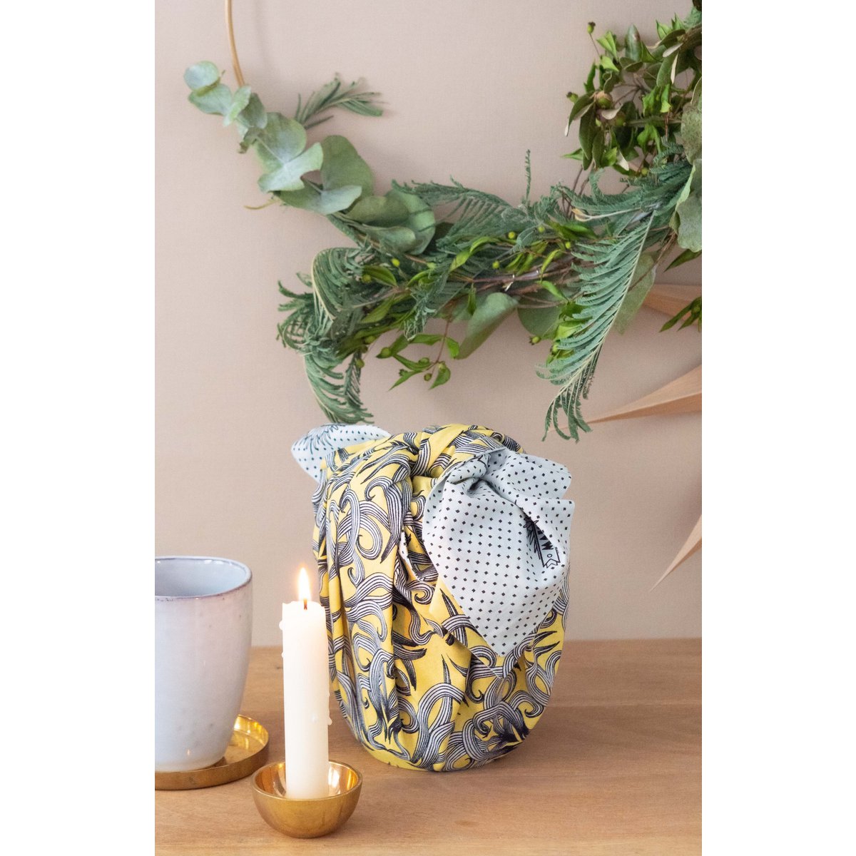 Geschenkpapier aus Furoshiki-Stoff – 3er-Pack doppelseitiges One-Style-Bundle