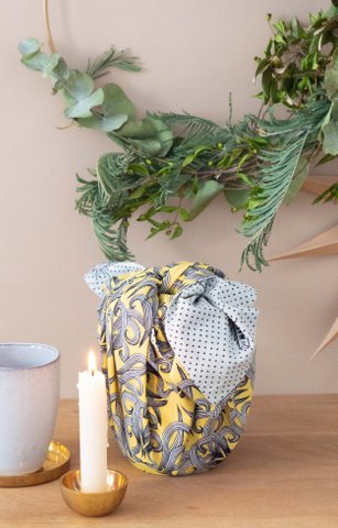 Geschenkpapier aus Furoshiki-Stoff – 3er-Pack doppelseitiges One-Style-Bundle