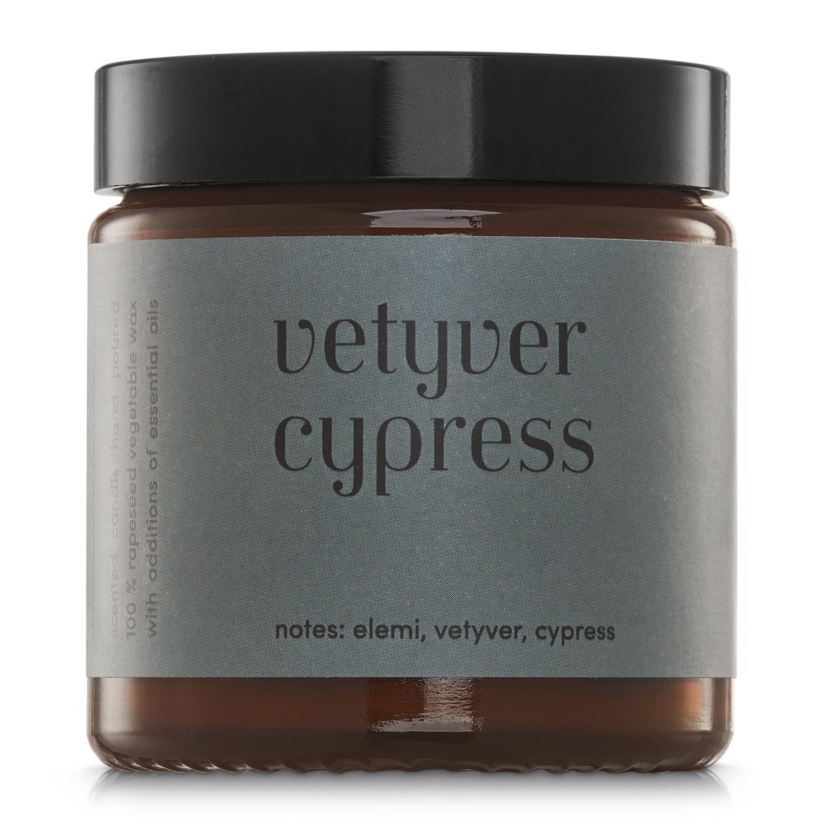 Bougie parfumée "Vetyver Cypres" 100% cire de colza naturelle 120g