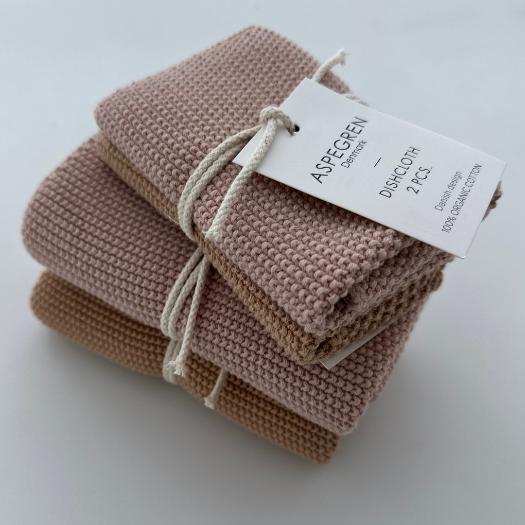 Torchons tricotés – Uni – Macaron (Chacun avec 2)
