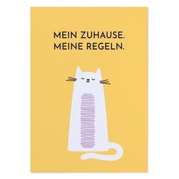 Lustige Postkarte mit Spruch „Mein Zuhause. Meine Regeln.“