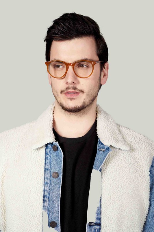 Blue light blocking glasses, Cat model, acetate frame, Sunrise color