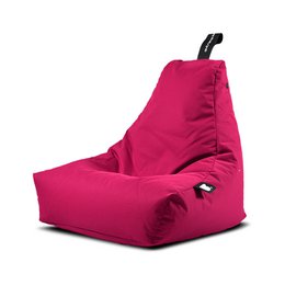  Bright orange outdoor bean bag chair with a compact, rounded shape and a sturdy handle for easy portability.