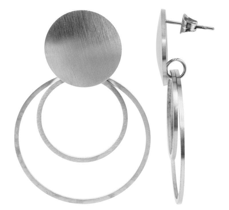 Accent roestvrijstalen oorknopjes, hangend, rond