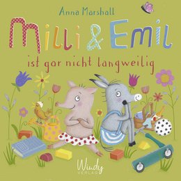 "Colorful children's book cover featuring two playful rabbits named Milli and Emil. The book appears to be about the adventures of these two characters."
The image shows a colorful children's book cover featuring two rabbits named Milli and Emil. The rabbits are depicted in a whimsical, playful manner, surrounded by various elements like flowers, plants, and a small vehicle. The book title suggests the story is about Milli and Emil and that they are not boring at all. This information could be useful for a semantic search related to children's books, rabbits, or playful characters.