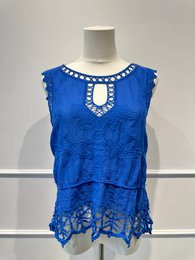 Camiseta sin mangas de encaje bordado - 100% - Made in ITALY